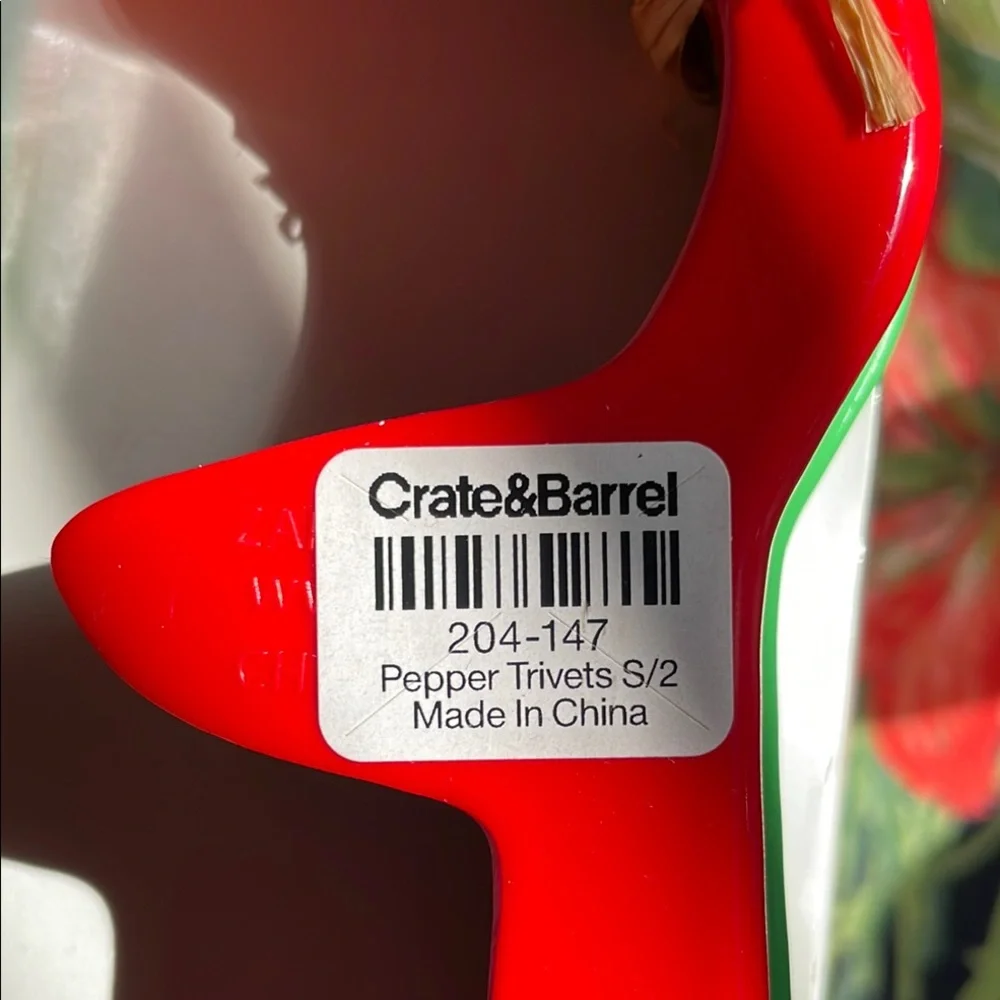Crate & Barrel Pepper Trivets Set